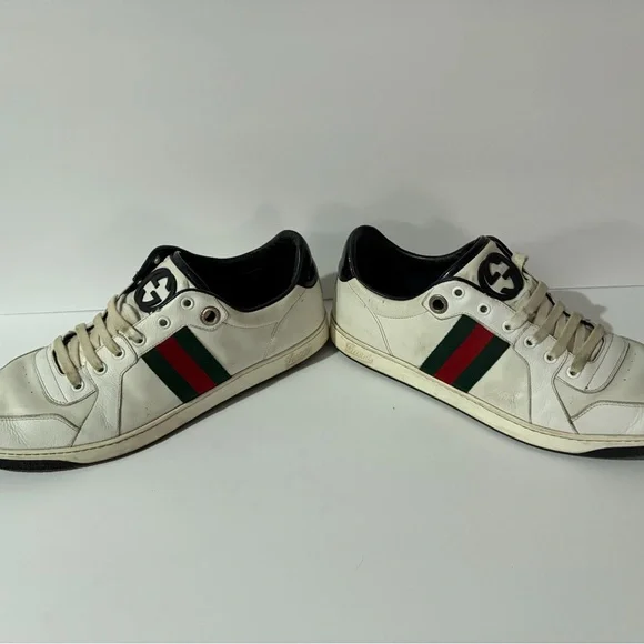 Gucci White Sneakers with Red and Green Accents US 12 - Picture 11 of 14